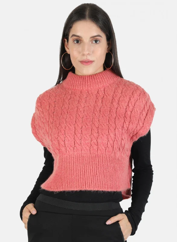 Women Pink Self Top