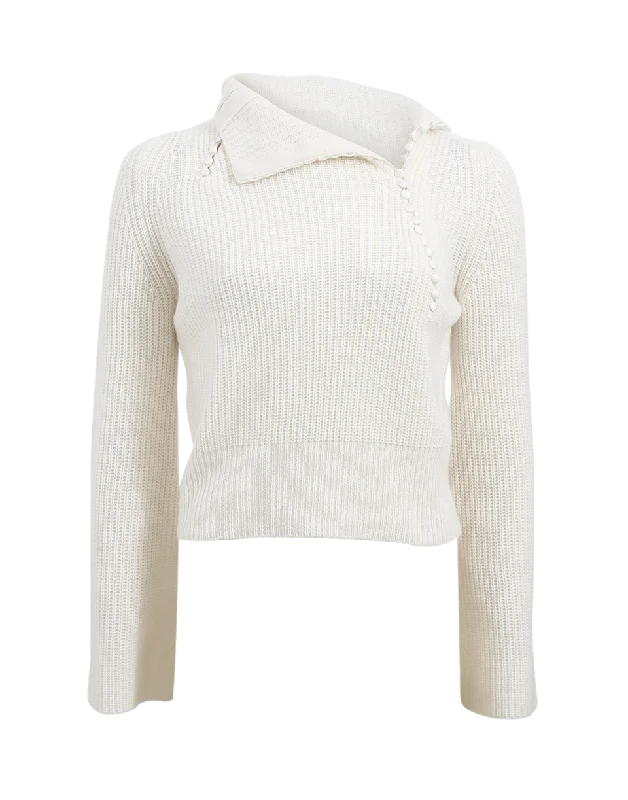 Asymmetrical Button Sweater