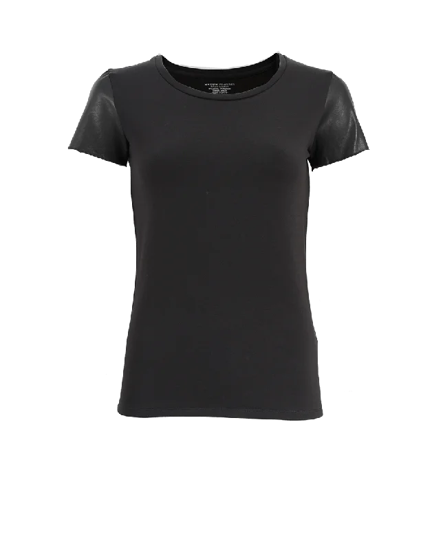 Leather Sleeve Tee