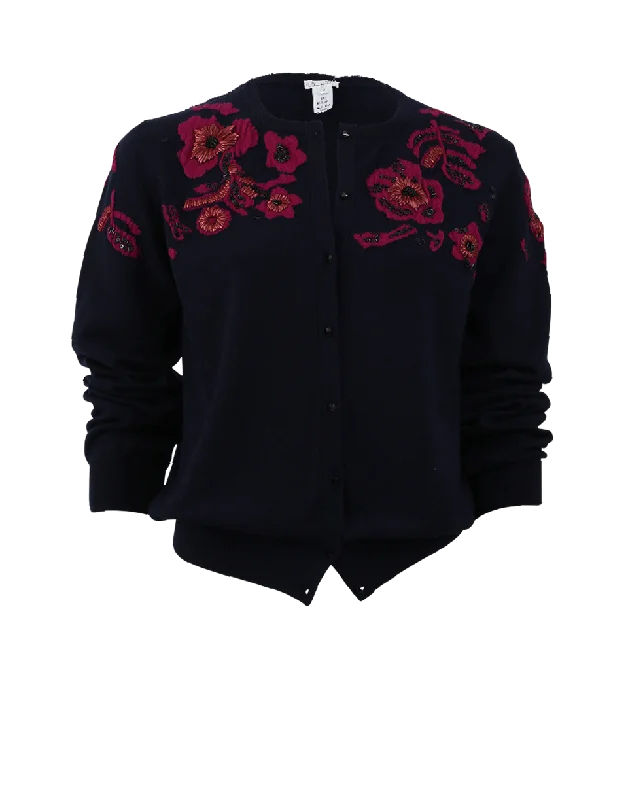 Cropped Floral Cardigan