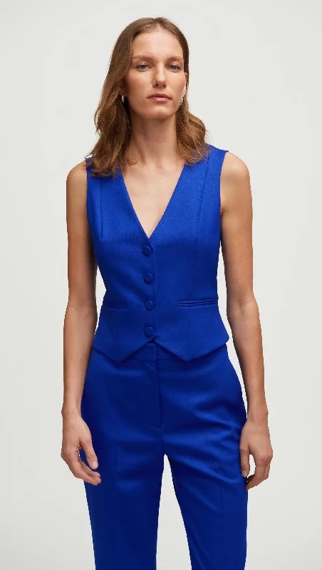 Waistcoat in Seasonless Wool | Lapis