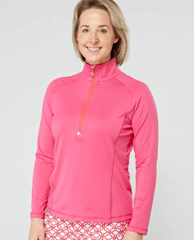 SIZE XXL - SWING OUT SISTER Celeste 1/4 Zip Lush Pink