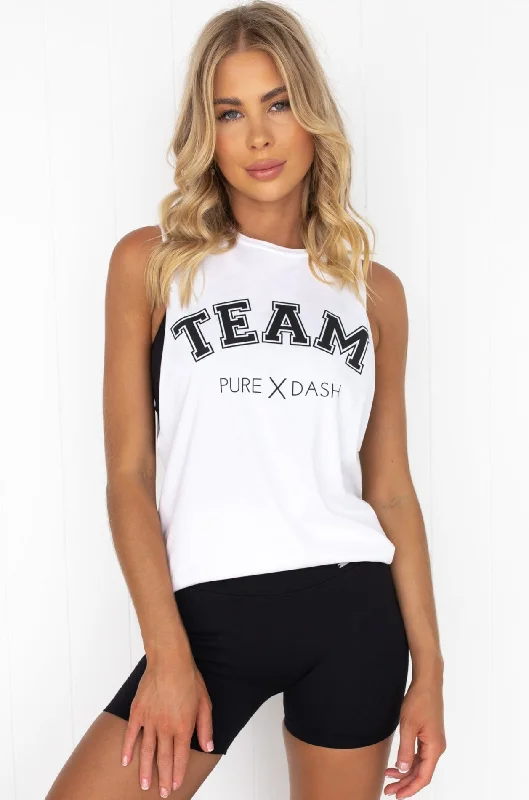 TEAM Pure Dash Tank - White