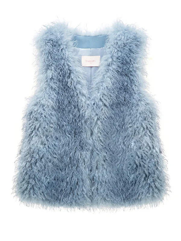 FAUX FUR MORI MG V-NECK VEST