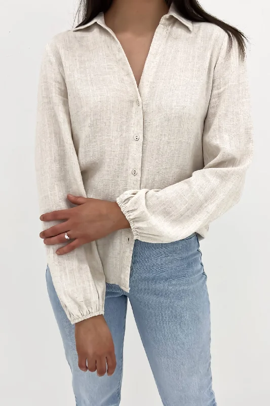 Khloe Linen Shirt Oat