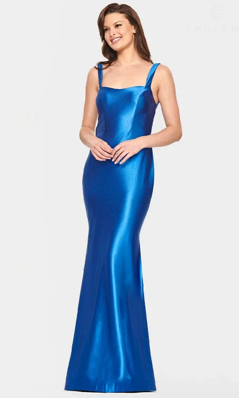 Faviana S10809 - Scoop Neck Satin Evening Gown