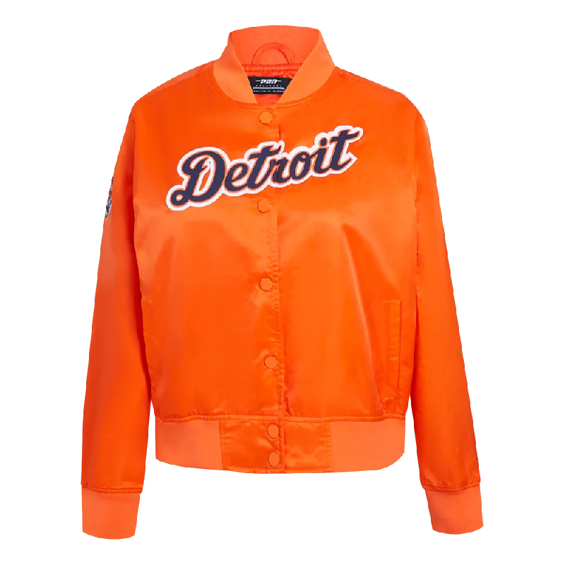 MLB DETROIT TIGERS CLASSIC WOMEN'S SATIN JACKET (ORANGE)