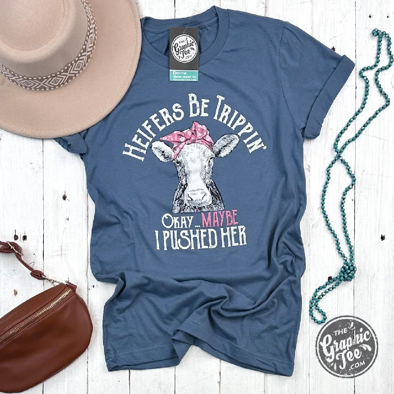 Heifers Be Trippin' Slate Short Sleeve Tee