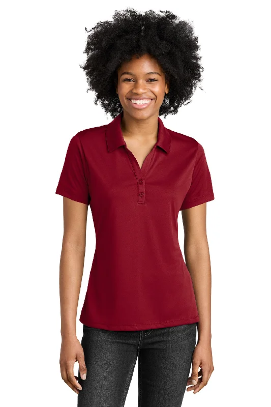 Sport-Tek Womens Competitor Moisture Wicking Short Sleeve Polo Shirt - Deep Red