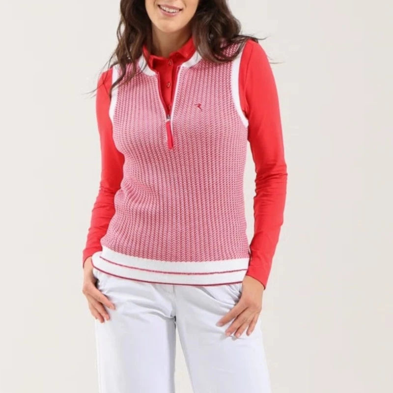 Chervò Nerissa Cotton Knit Vest - Red