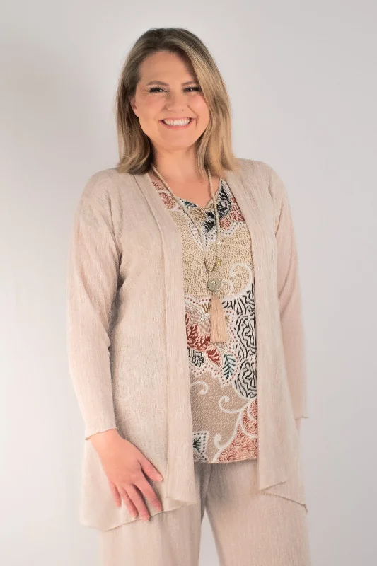 Sand Haven Poly/Rayon Long Sleeve Cardigan