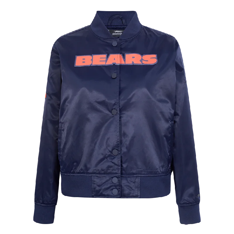 NFL CHICAGO BEARS CLASSIC WOMEN'S SATIN JACKET (MIDNIGHT NAVY)