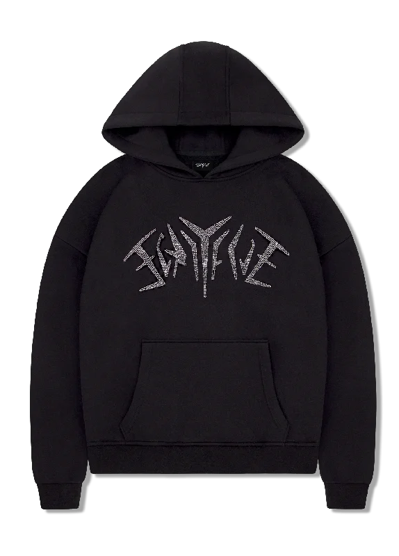 RHINESTONE HOODIE BLACK