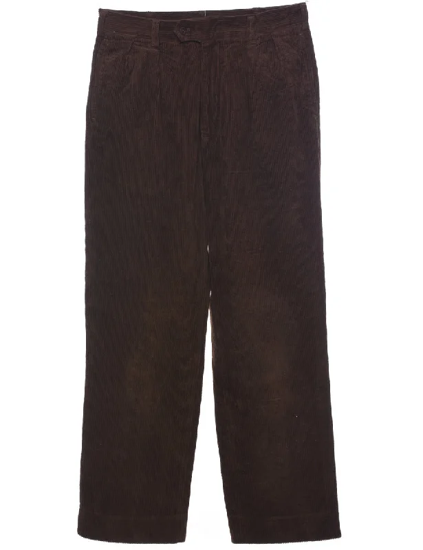 Corduroy Dark Brown Trousers - W30 L29