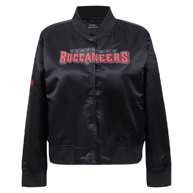 NFL TAMPA BAY BUCCANEERS CLASSIC WOMEN'S SATIN JACKET (BLACK)