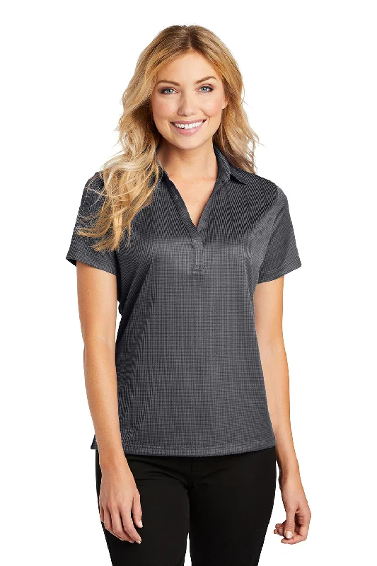 Port Authority Womens Performance Moisture Wicking Short Sleeve Polo Shirt - Smoke Grey