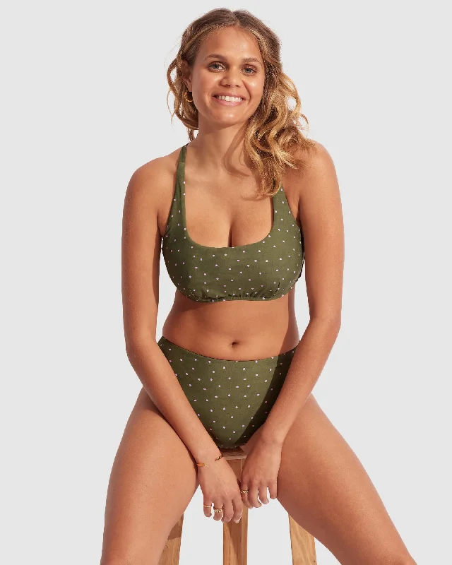 Paradise Garden DD Scoop Neck Halter - Avocado Spot