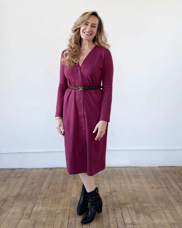 LENA doubleknit duster/dress in Raspberry