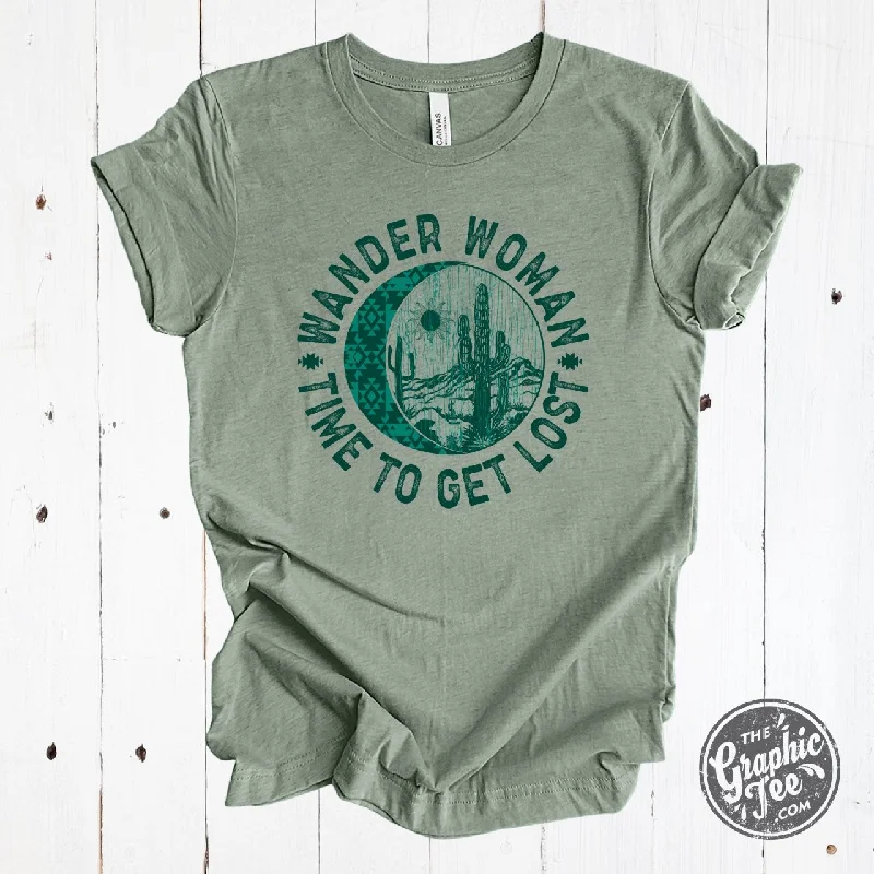 Wander Woman Time To Get Lost Heather Sage Short Sleeve Tee