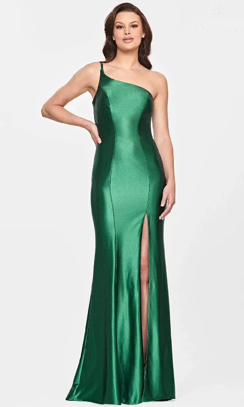 Faviana S10811 - Asymmetric Neck Seamed Evening Gown