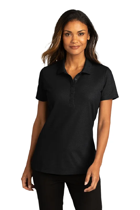 Port Authority Womens React SuperPro Snag Resistant Short Sleeve Polo Shirt - Deep Black