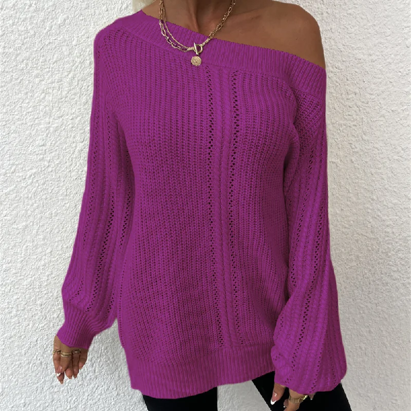 Crew Neck Off Shoulder Wholesale Women Sweater