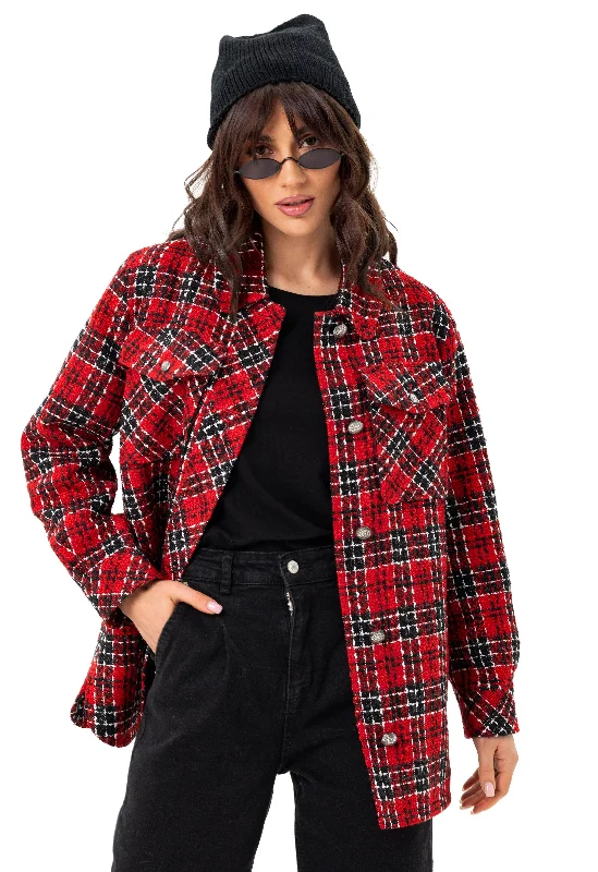 Ricky Plaid Wool Blend Shirt Blazer