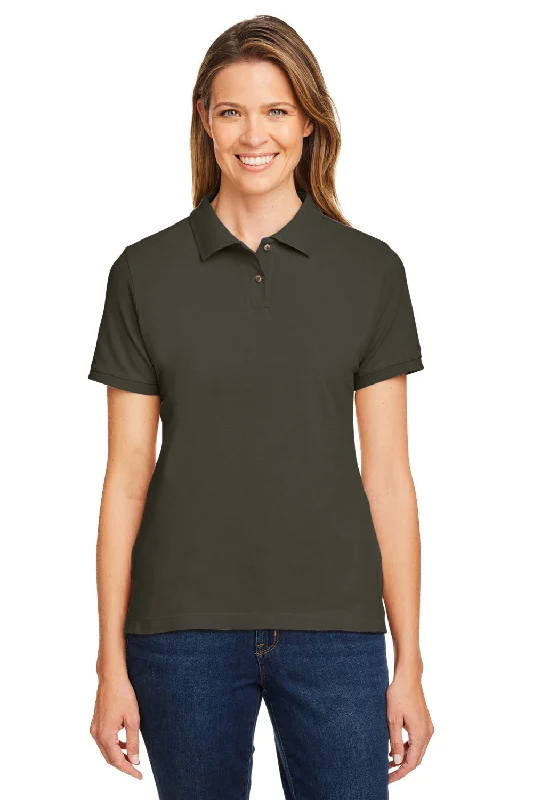 Harriton Womens Short Sleeve Polo Shirt - Black