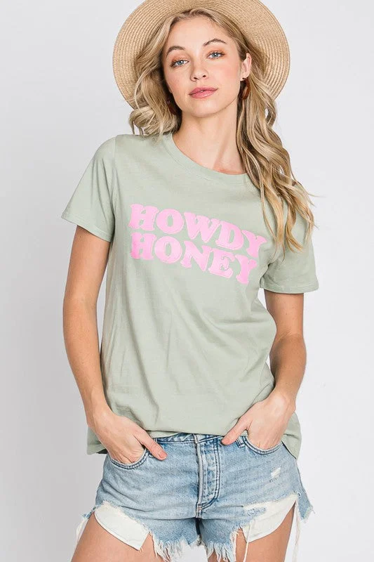 HOWDY HONEY TEE IN SAGE