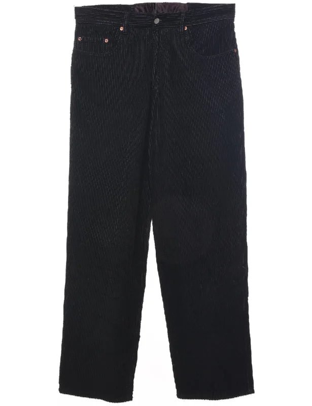 Corduroy Black Trousers - W34 L31