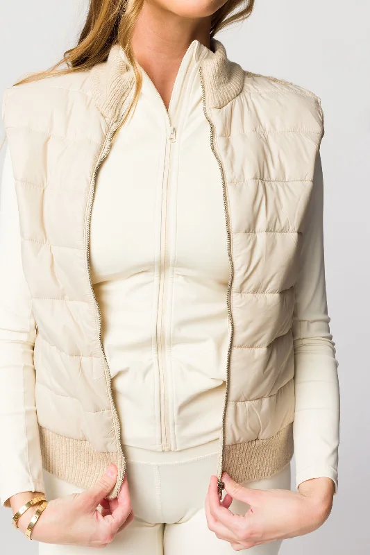 Miley Puffer Vest in Light Taupe