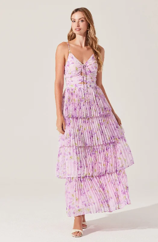 Daytona Pleated Floral Maxi Dress