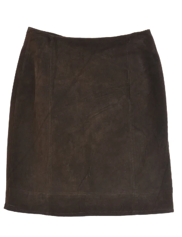 Dark Brown Suede Skirt