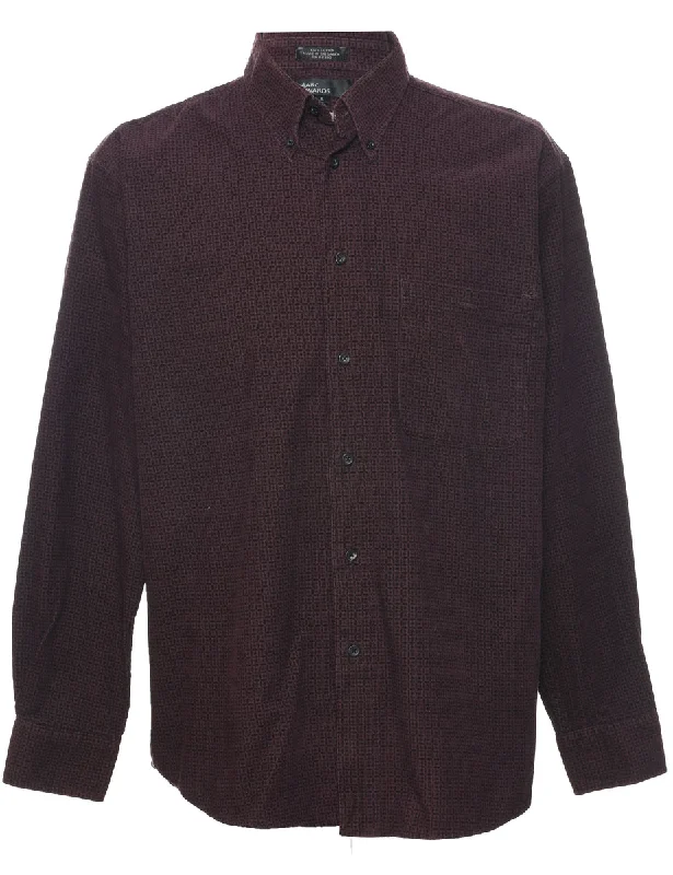 Corduroy Checked Pattern Shirt - L