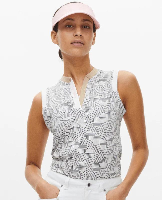 ROHNISCH Abby Sleeveless Polo Hexagon Beige