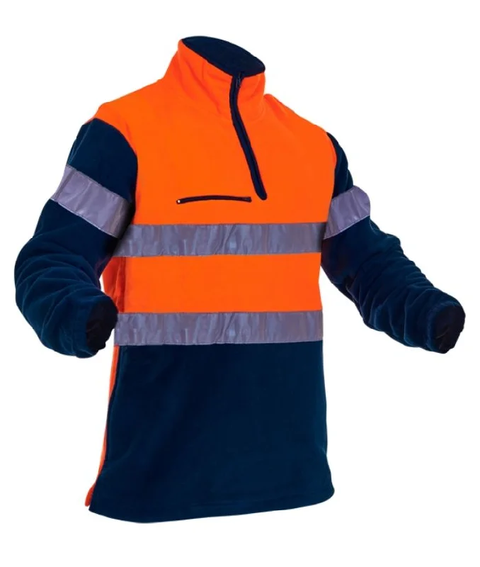 Hi Vis D/N, Hoop Tape, 1/2 Zip Polar Fleece