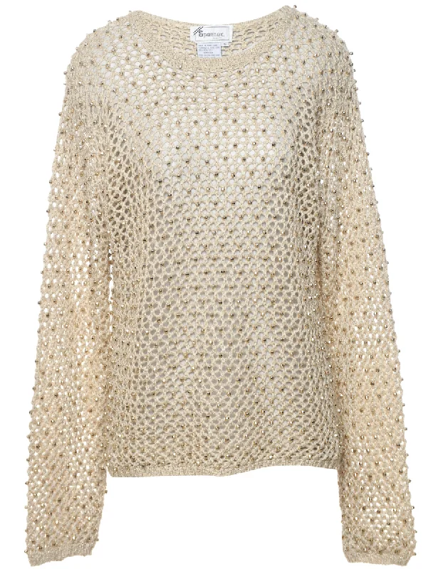 Crochet Beaded Jumper - S