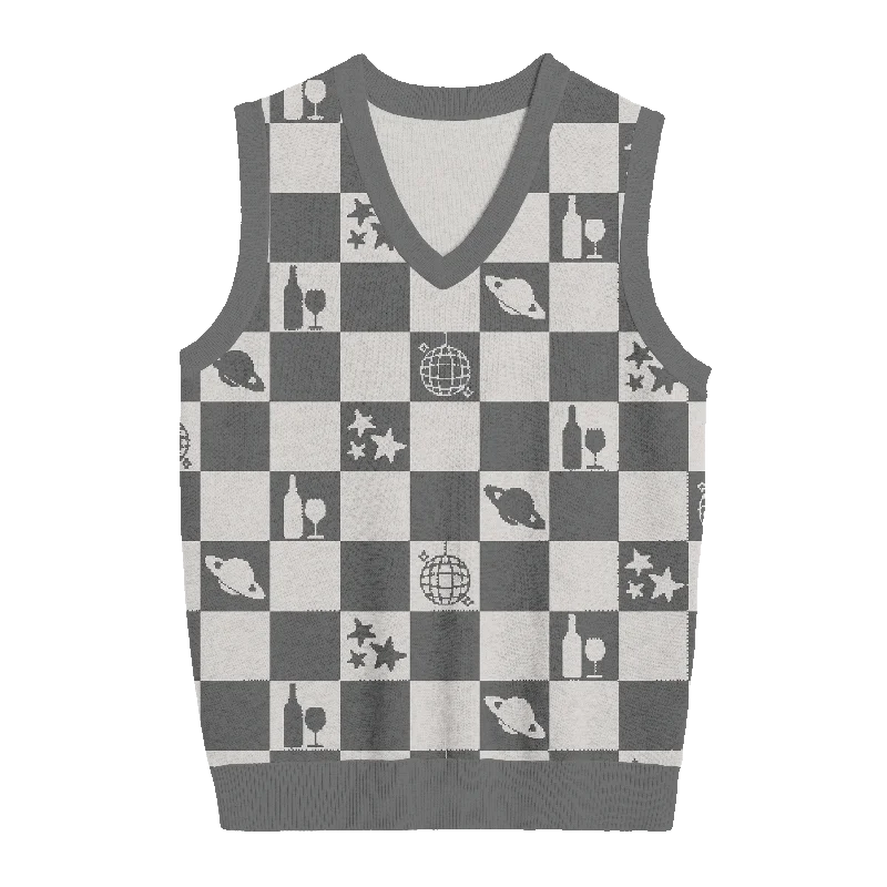 Folklore Checkered Knit Vest