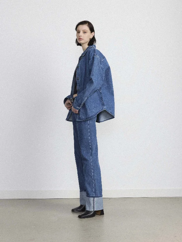 The Denim Overshirt in Medium Blue