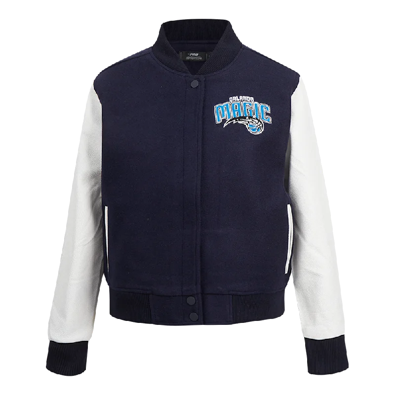 NBA ORLANDO MAGIC CLASSIC WOMEN'S WOOL VARSITY JACKET (MIDNIGHT NAVY/WHITE)