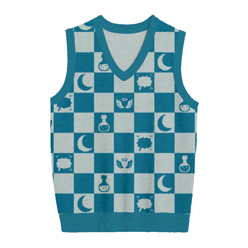 Snow Angel Checkered Knit Vest