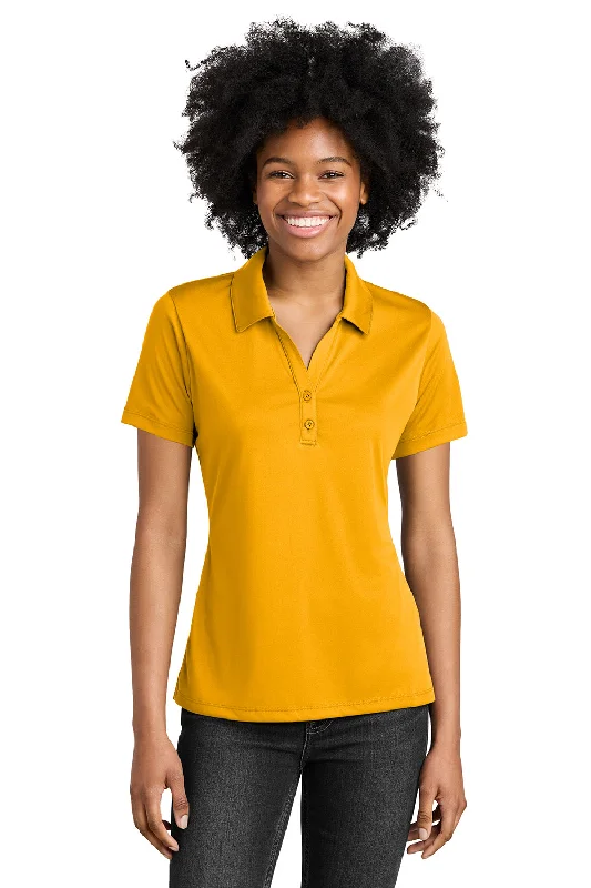 Sport-Tek Womens Competitor Moisture Wicking Short Sleeve Polo Shirt - Gold