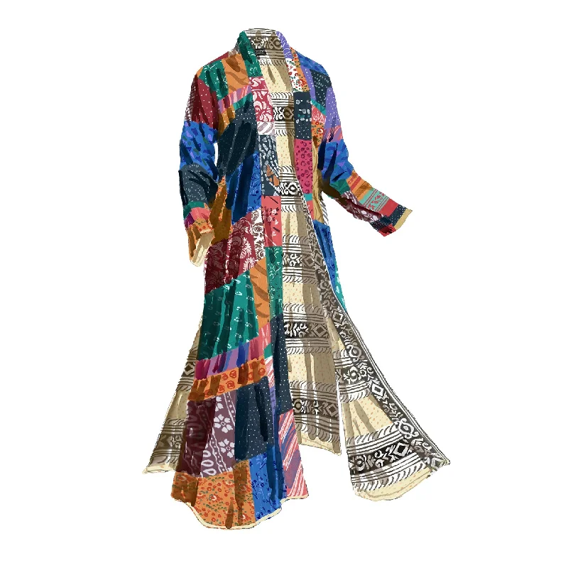 Clara's Patchwork Print Robe