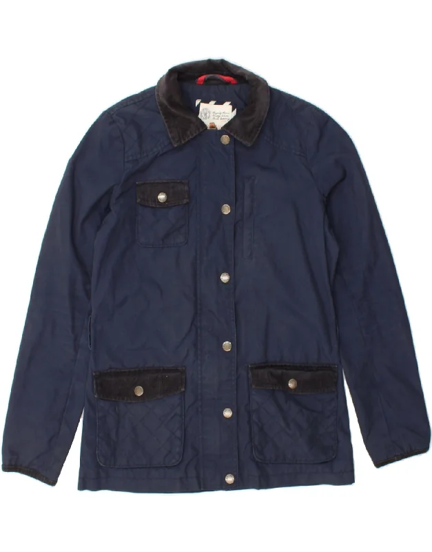 FAT FACE Womens Utility Jacket UK 10 Small Navy Blue Cotton