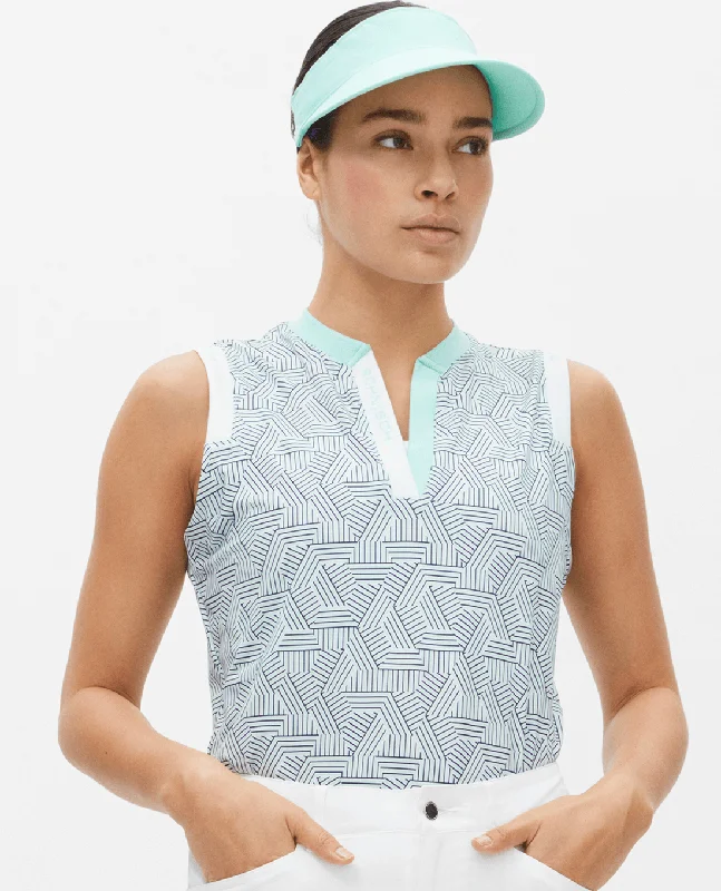 ROHNISCH Abby Sleeveless Polo Hexagon Mint