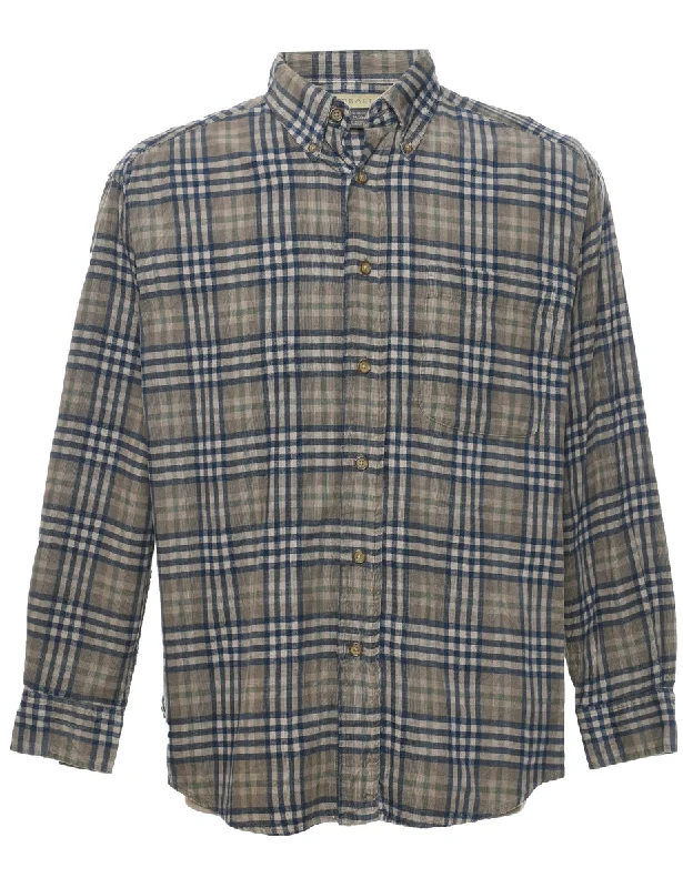 Corduroy Checked Shirt - M