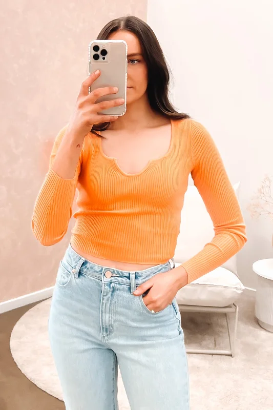 Mae Knit Top Orange