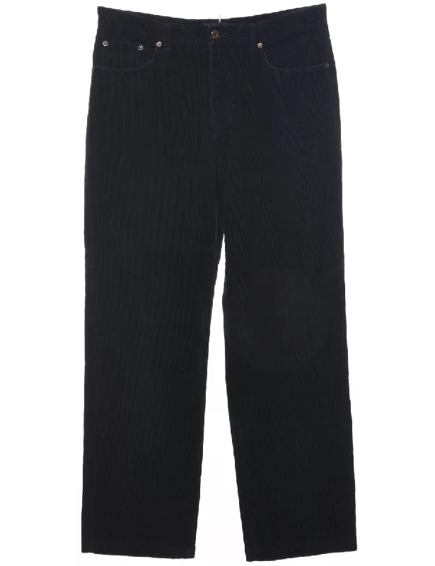 Corduroy Black Trousers - W34 L30