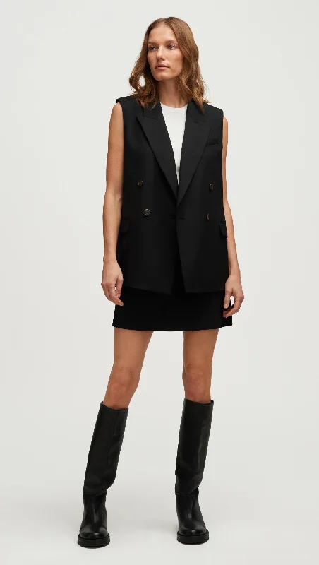 Bowery Vest in Seasonless Wool | Black