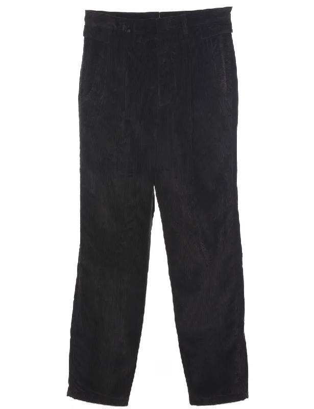 Corduroy Black Trousers - W33 L33